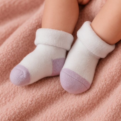 Βρεφικά καλτσάκια Socks White purple 8826